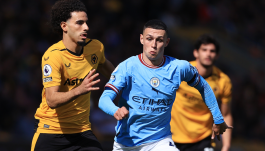 Piłkarze Wolverhampton Wanderers w meczu z Manchesterem City (fot. Getty Images)