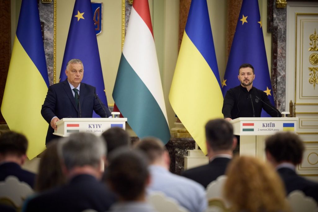 Віктар Орбан і Уладзімір Зяленскі. Кіеў, 2 чэрвеня 2024 году. (Фота: president.gov.ua)