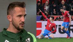 Tomas Pekhart żałuje braku powołania na mecze z Polską i Mołdawią (fot. TVP Sport/PAP)