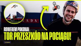 Dawid Godziek. Polski mistrz świata jako pierwszy w historii... latał nad pociągiem (fot. TVP SPORT)