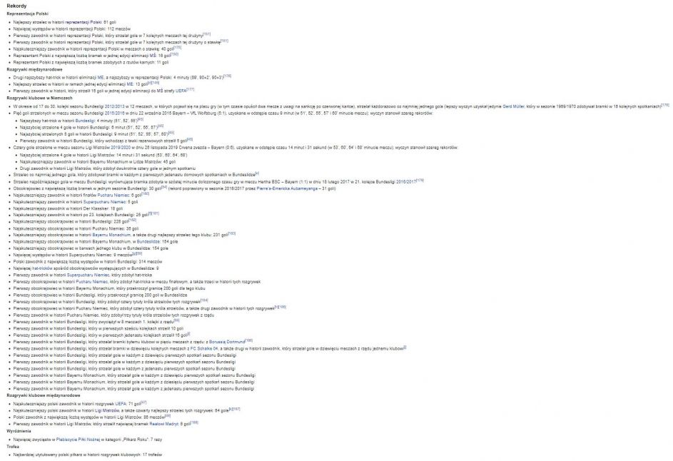 Lista indywidualnych rekordów Roberta Lewandowskiego (fot. Wikipedia)
