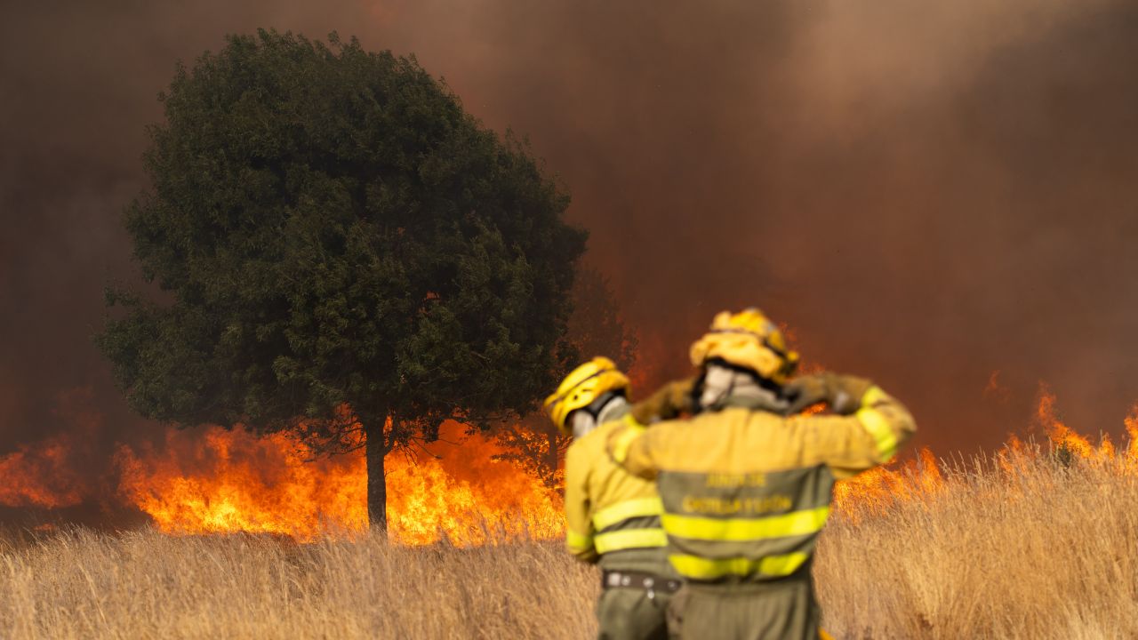 Wildfires in Spain engulfing the landscape