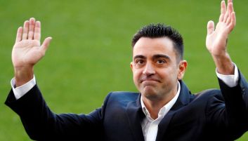 Xavi podczas prezentacji (fot. PAP/EPA)