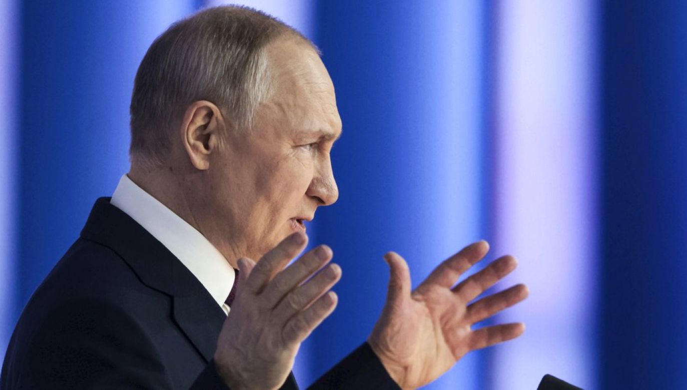 Путін виступає перед Федеральними зборами у Москві 21 лютого 2023 року. Фото: АР