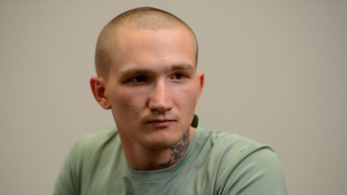 Бывший политзаключенный Кирилл Балахонов на пресс-конференции в Вильнюсе