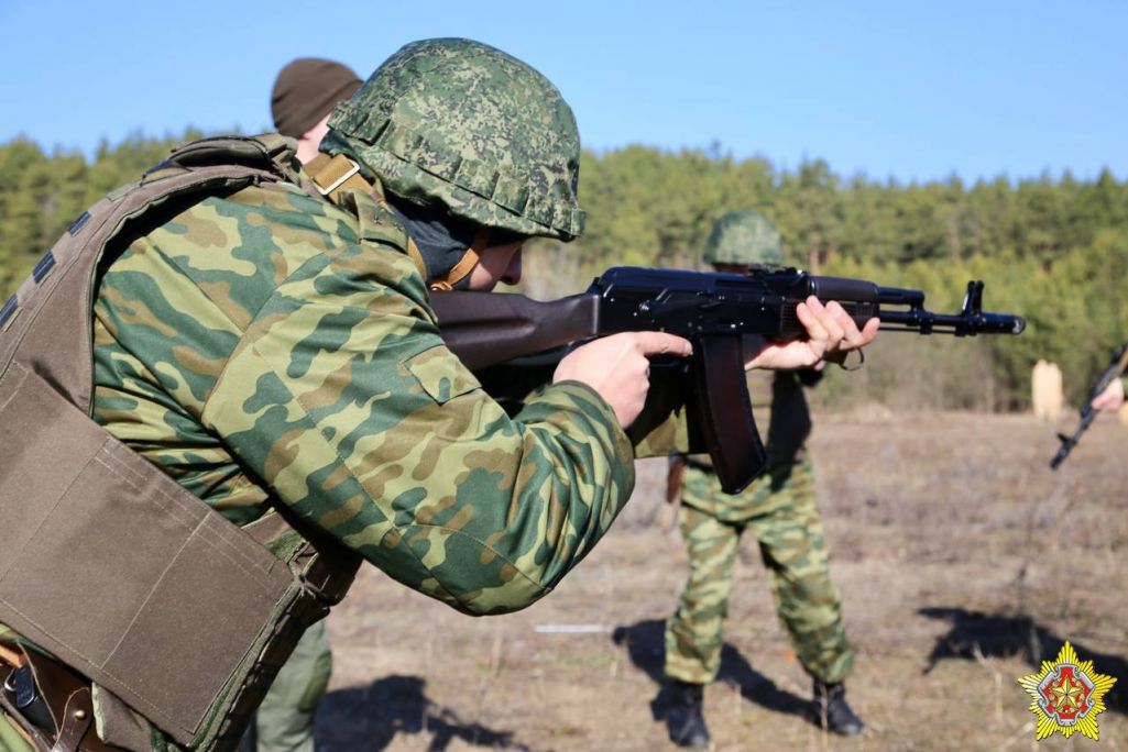 Здымак мае ілюстрацыйны характар. Заняткі з ваеннаабавязанымі падраздзяленняў тэрытарыяльнай абароны ў Гомельскай вобласці, Беларусь. 25 сакавіка 2024 года. (Фота: Министерство обороны Республики Беларусь / Telegram)