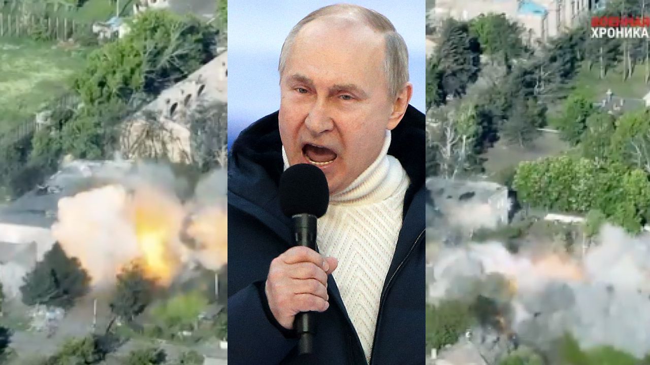 Ogromne zniszczenia. Jest wideo z rosyjskiego ataku (fot. Getty Images, twitter.com/JulianRoepcke)