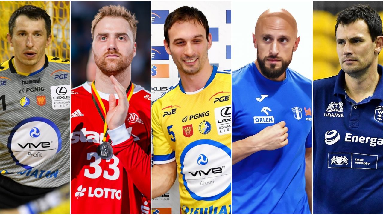 Od lewej: Sławomir Szmal, Andreas Wolff, Igor Karacić, Konstantin Igropulo, Marcin Lijewski (fot. PAP / Getty)