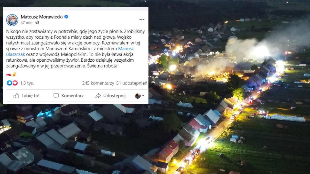 Zapaleniu uległo 21 budynków mieszkalnych oraz budynki gospodarcze (fot. PAP/Grzegorz Momot) Zapaleniu uległo 21 budynków mieszkalnych oraz budynki gospodarcze (fot. PAP/Grzegorz Momot)