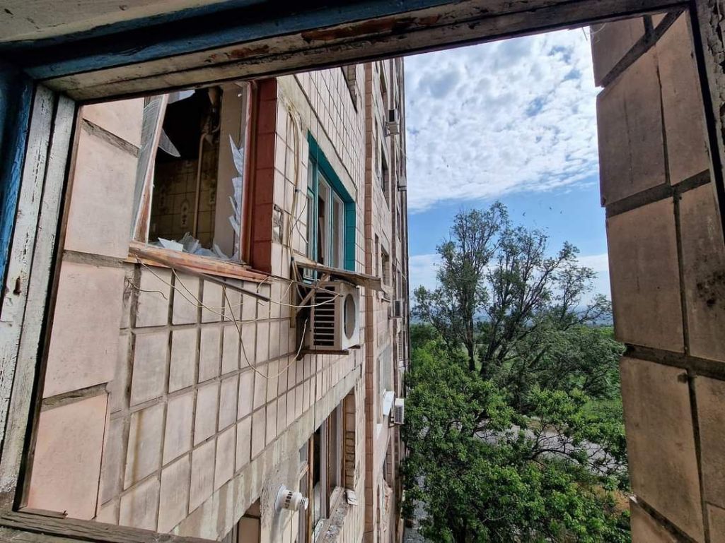 Жылы будынак у Лісічанску, Украіна. (Фота: luhanskaVTSA / Telegram)