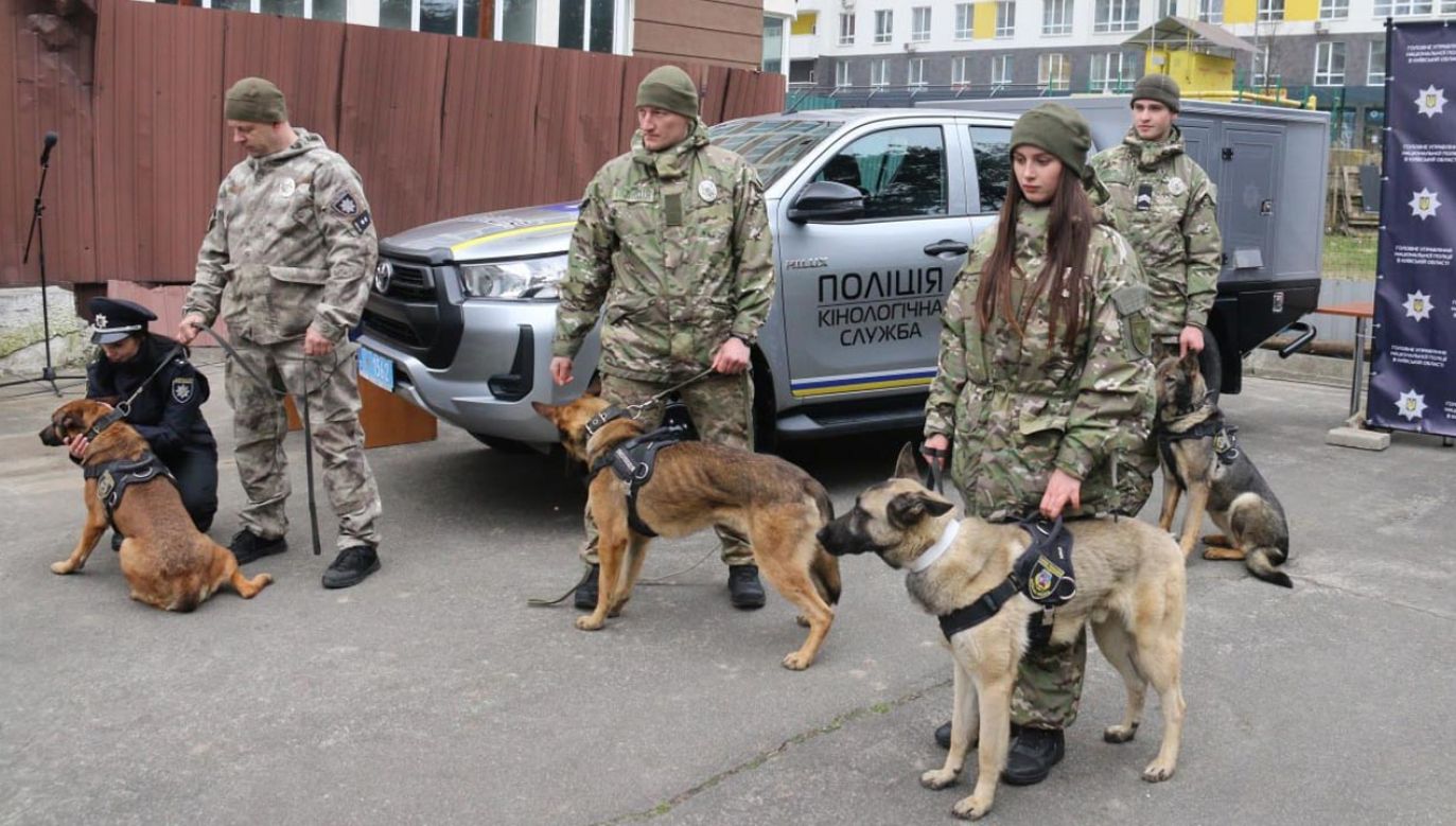Psy będą służyć na terenach przyfrontowych (fot. Facebook/pol.kyivregion)
