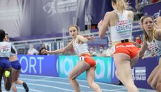 Żeńska sztafeta 4x400 podczas HME w Toruniu (fot. PAP)