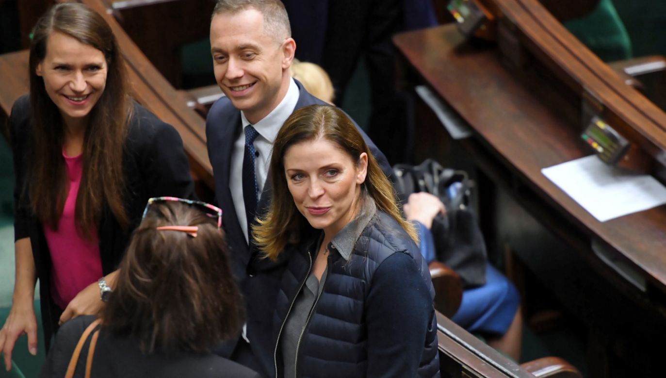 Joanna Mucha (P) rozważa start w wyborach na szefa Platformy Obywatelskiej (fot. PAP/Piotr Nowak)