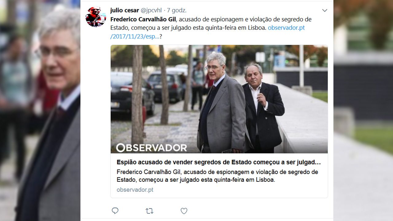 Frederico Carvalhao Gila przekazywał Rosjanom poufne informacje (fot. tt/ julio cesar) Frederico Carvalhao Gila przekazywał Rosjanom poufne informacje (fot. tt/ julio cesar)