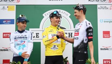 Lenny Martinez, Joao Almeida i Jay Vine (fot. Getty)