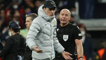 Thomas Tuchel i Szymon Marciniak (fot. Getty Images)