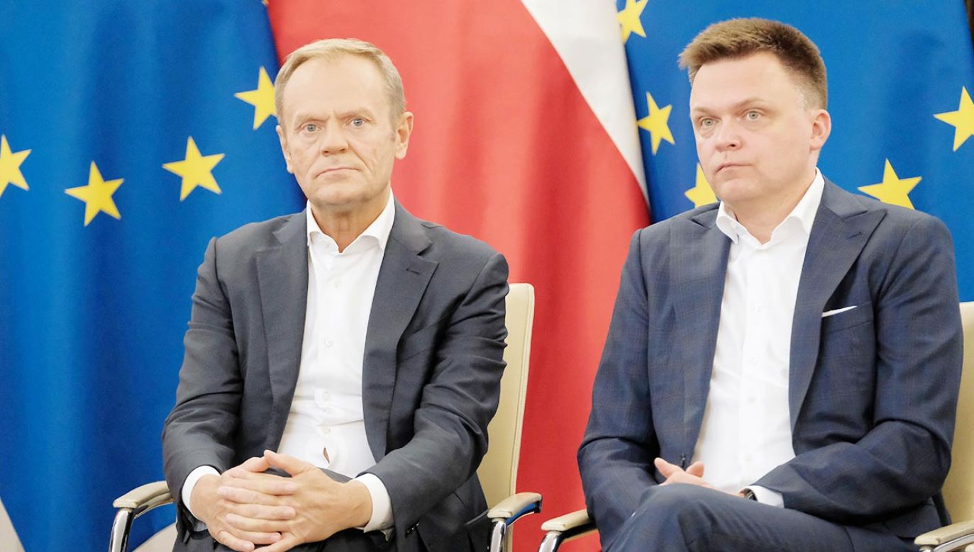 Donald Tusk i Szymon Hołownia (fot. PAP/Mateusz Marek)