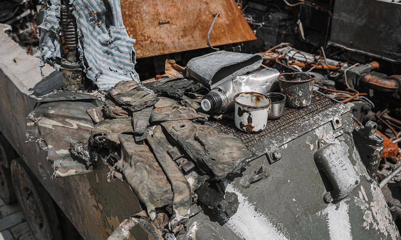 Zniszczony rosyjski sprzęt wojskowy w centrum Kijowa