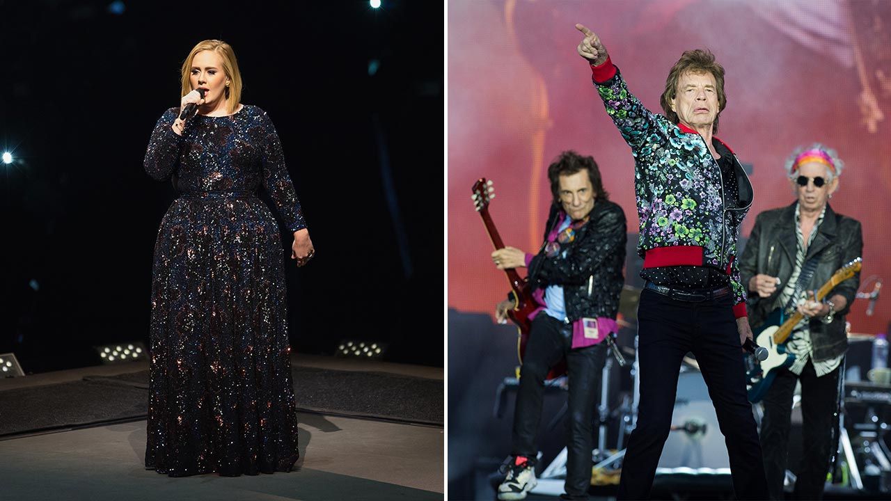 Adele, The Rolling Stones (fot. Victor Chavez/Getty Images; David Wolff-Patrick/Redferns)