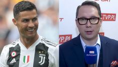 Cristiano Ronaldo i Maciej Iwański (fot. TVP Sport HD)