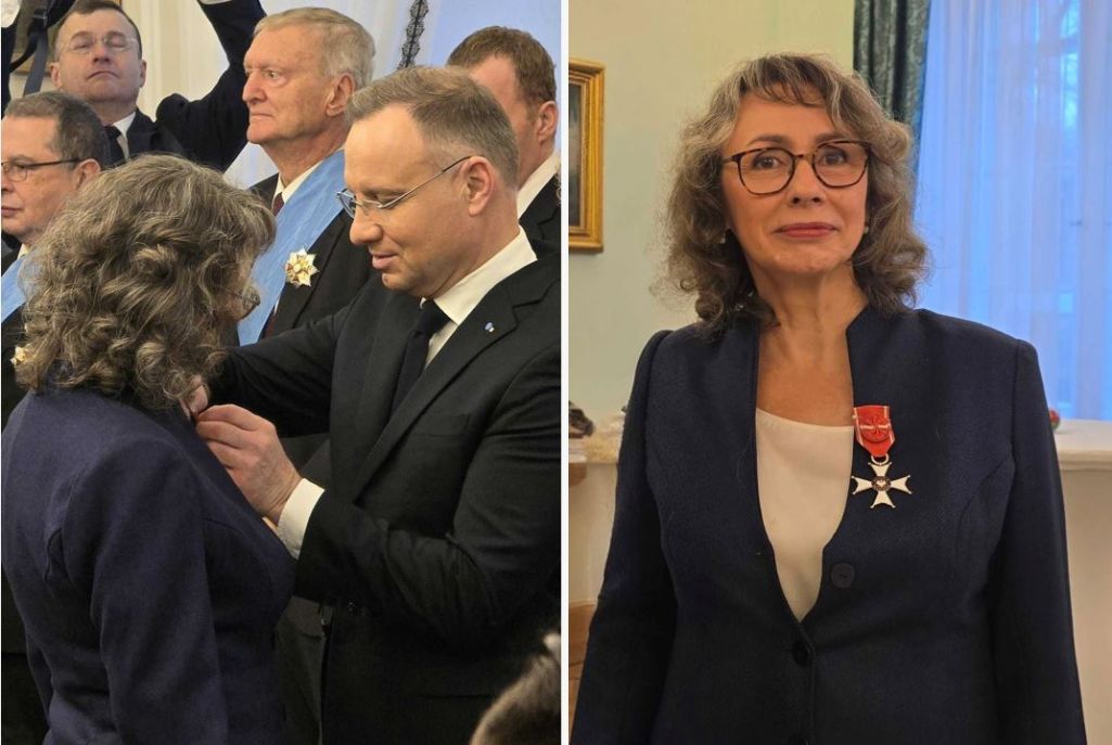 Узнагароджанне Агнешкі Рамашэўскай-Гузы. Фота: Белсат