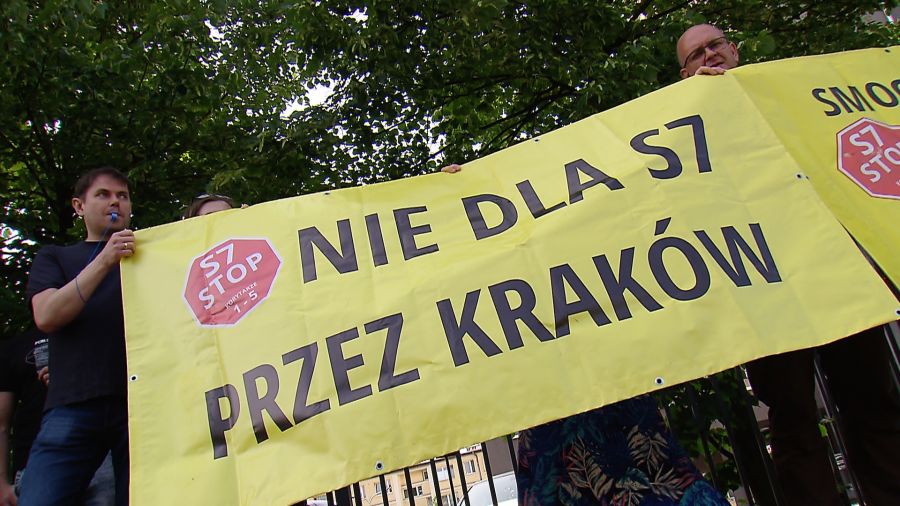 Protest mieszkańców Krakowa przeciwko trasie S7