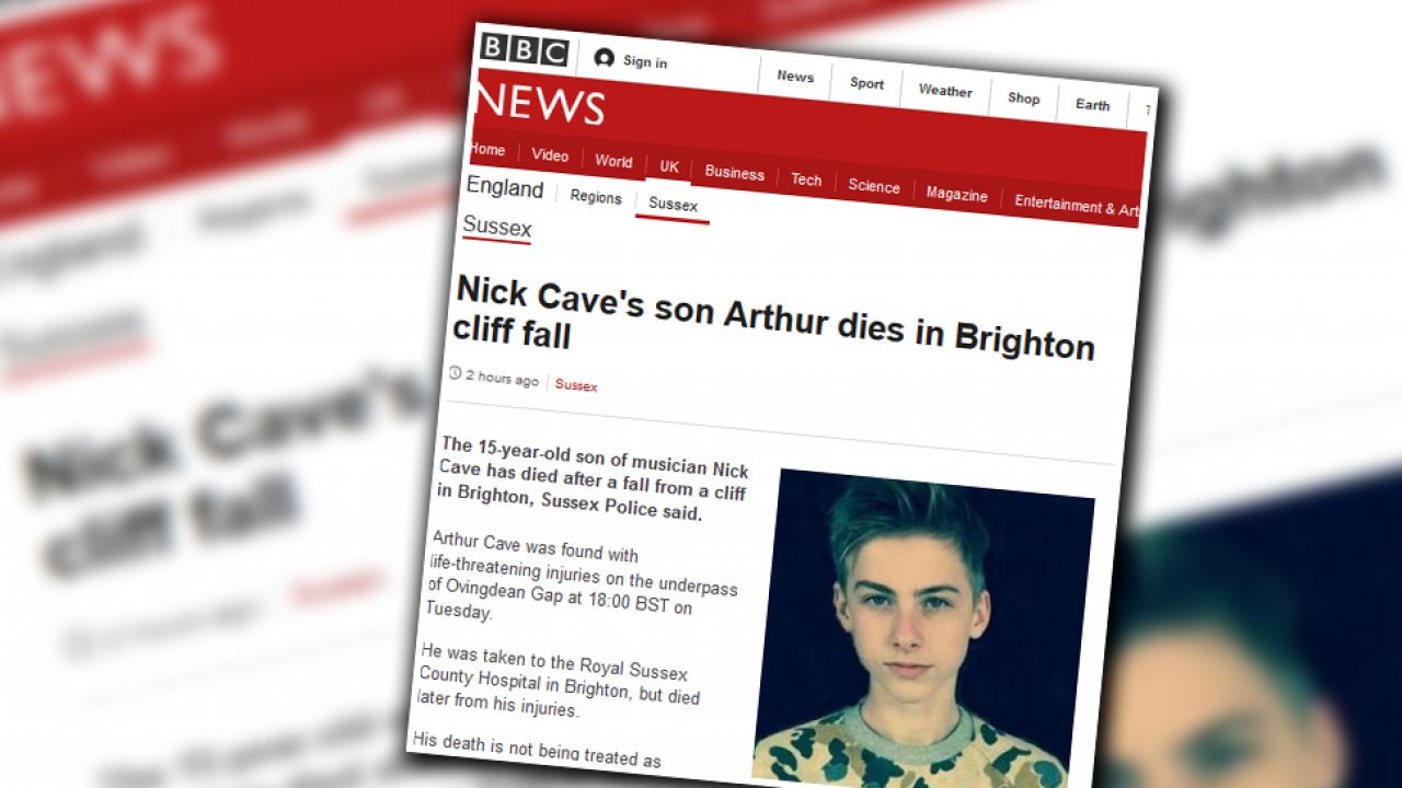 15-letni Arthur Cave spadł z klifu w Brighton (fot. BBC.com)