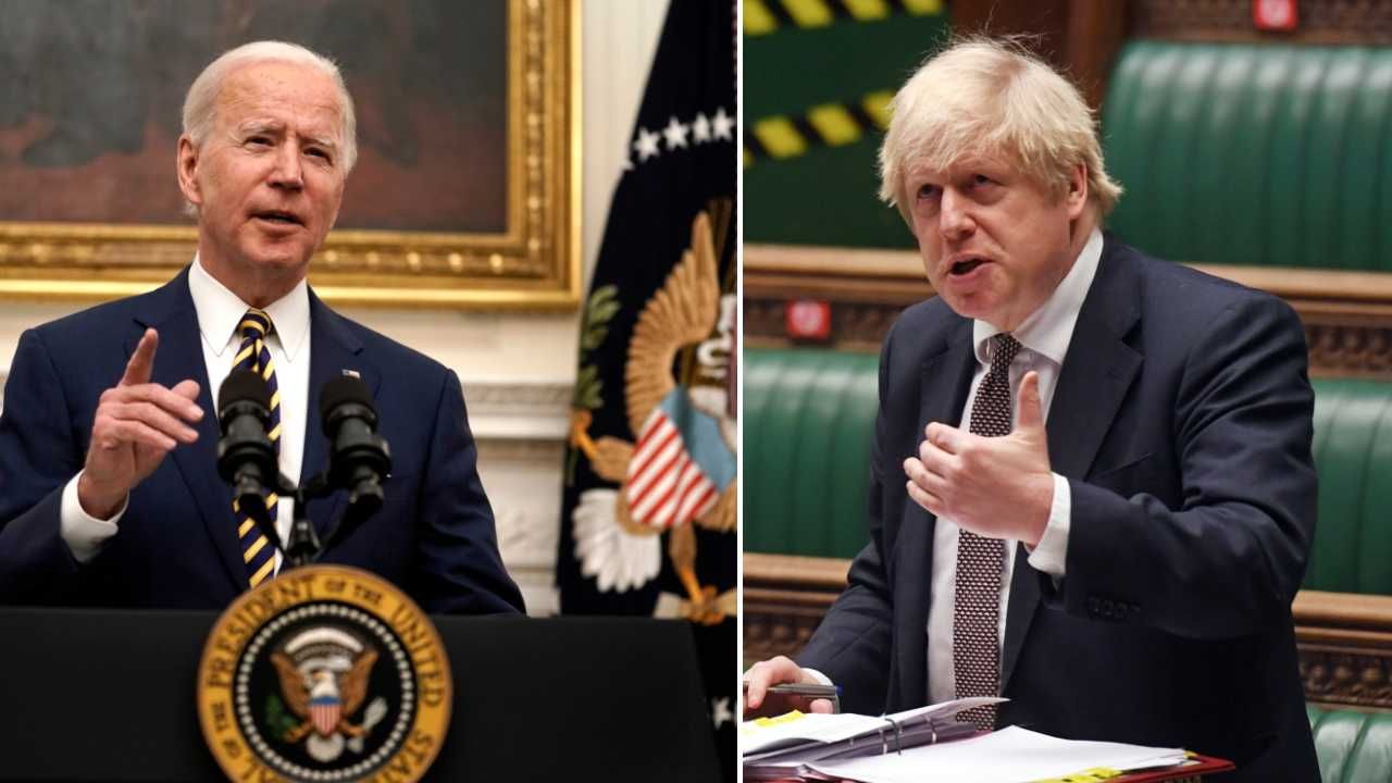 Joe Biden i Boris Johnson (fot. EPA/Ken Cedeno / POOL/PAP/EPA/JESSICA TAYLOR/UK PARLIAMENT HANDOUT) Joe Biden i Boris Johnson (fot. EPA/Ken Cedeno / POOL/PAP/EPA/JESSICA TAYLOR/UK PARLIAMENT HANDOUT)