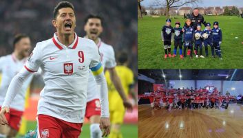 Robert Lewandowski oraz Czesław Michniewicz podczas spotkania z młodymi polskimi piłkarzami w USA (fot. Getty Images/HDS Eagles Soccer Academy/Marcin Dobosz "Przegląd Sportowy") Robert Lewandowski oraz Czesław Michniewicz podczas spotkania z młodymi polskimi piłkarzami w USA